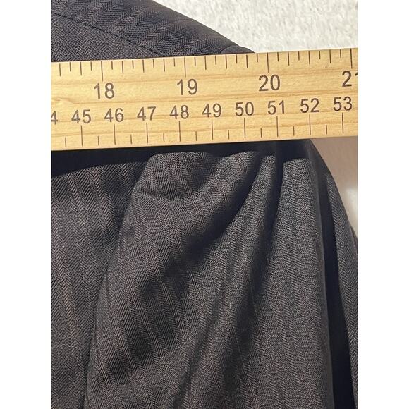 Armani Collezioni Mens 46L 39x31 Brown Black Stripe Designer Luxury Suit - Picture 9 of 16